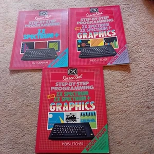 DK Screen Shot Step By Step Programming ZX Spectrum, Books 2 to 4, Vintage, RARE - Afbeelding 1 van 4