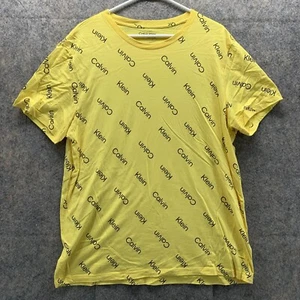 Calvin Klein Shirt Extra Large Adult Yellow Tee Casual Outdoors All Over Print - Picture 1 of 11