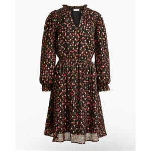 NWT J. Crew Ruffle Collar Mini Dress Elastic Waist Long Sleeve Size 6 - Picture 1 of 8