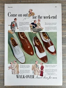 Walk-Over Smart Schuhe für Herren Dress Brockton MA 1937 Vintage Print Ad - Bild 1 von 1