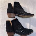 Lucky Brand womens perforated Baley suede black bootie size 7M