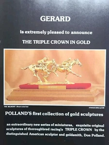 Gerard Triple Crown In Gold Statuettes by Don Polland Vintage Print Ad 1979 - Bild 1 von 8