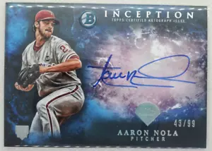 Aaron Nola 2016 Bowman Inception BLU/99 Rookie Auto Philadelphia Phillies - Foto 1 di 2