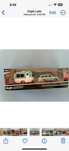 Spectacular 1967 TOY SET VW square back & Vintage Travel Trailer RV Camper NIB - Picture 1 of 7