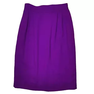 Talbots Vintage 1980's Purple 100% Pure Wool Straight Lined Midi Skirt Size 12 - Picture 1 of 11