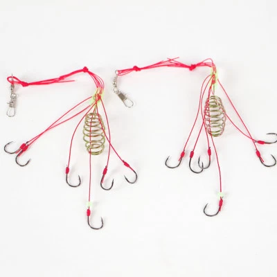 2 Futterkorb-Feeder Angelköder Futterspirale 6 Vorfach-Haken Karpfen (Feeder03) - Bild 1 von 4