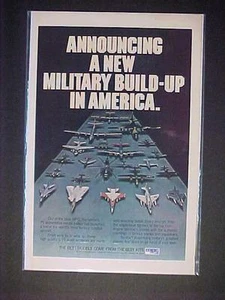 OLD RARE MILITARY WAR AIRPLANES + MPC PLASTIC TOY MODEL KIT AD VINTAGE ORIG 1982 - Picture 1 of 1