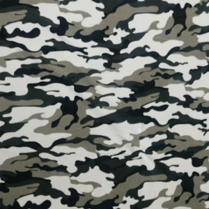 Black & White Camouflage Print Fleece Fabric - 60" Wide - Sold by The Yard - Picture 1 of 1