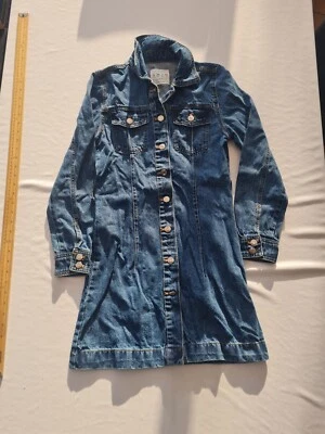 Ladies Denim Dress Denim Co Size 6 Long Sleeve Button Front Blue 999 - Image 1 of 4