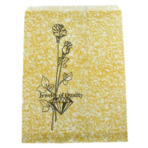 Gold Rose Style Paper Gift Bags For Jewelry Merchandise Shopping 8.5x11 100pcs - Picture 1 of 5