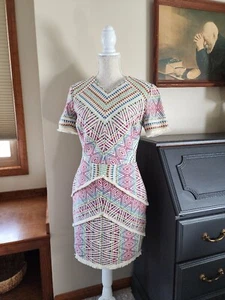 New Adelyn Rae Geometric Print Dress Size Small Colorful , Lined - Picture 1 of 12