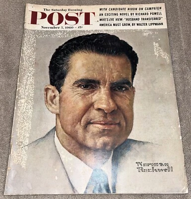 November 5, 1960 THE SATURDAY EVENING POST Norman Rockwells NIXON Cover CAMEL AD - Image 1 of 3