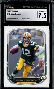 2013 Bowman #40 Aaron Rodgers Green Bay Packers CGC 7.5 NM+ & bonus cards added - Picture 1 of 1