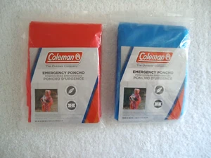 LOTE DE 2 PONCHOS DE EMERGENCIA "NIP" Coleman, 1, rojo, 1, azul " IDEALES PARA EMERGENCIAS " - Imagen 1 de 5