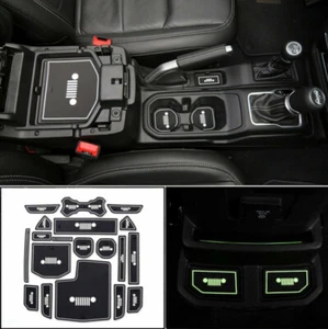 Door Mats Gate Slot Mat Cup Pads White For 18-2020 Jeep Wrangler JL Accessories - Picture 1 of 6