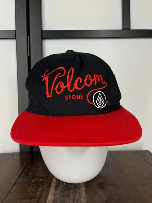 Volcom Hat Cap Snap Back Auldt One Size Red Black Acrylic Wool Blend Skate Beach - Image 1 of 4
