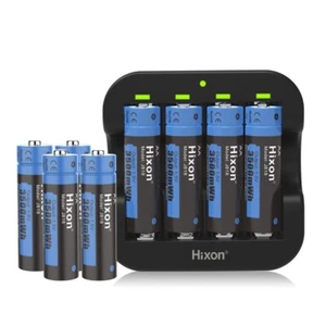 1.5V Rechargeable Lithium Batteries AA 3500mWh Hixon AA/AAA Li-ion Charger Lot - Picture 1 of 17