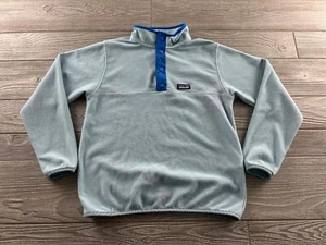 Patagonia Youth Medium  (10) Blue T-Snap Pullover Sweatshirt Fleece - Picture 1 of 11
