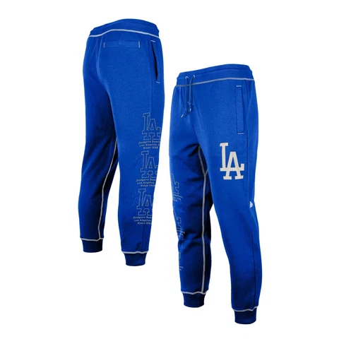 Men's New Era Royal Los Angeles Dodgers Team Split Jogger Pants Cover
