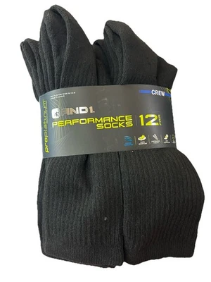 AND1 Negro 12 Pares Calcetines ProPlatinum Crew Arco Compresión Proplatino Para Hombre’s Foto 1 de 4