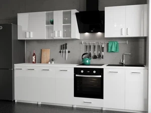 KÜCHE 280cm KÜCHENZEILE KÜCHENBLOCK MODERN  Einbauküche weiss glanz - Bild 1 von 10