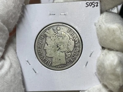 1871 K France One Franc Silver Coin - Image 1 of 4