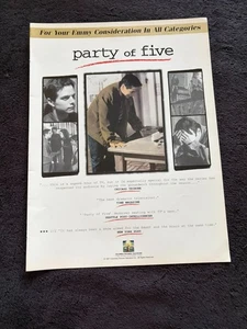 PARTY OF FIVE 1997 Anzeige Scott Wolf, Matthew Fox, Neve Campbell & RIOT Luke Perry - Bild 1 von 2