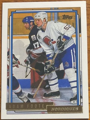 1992-93 Topps Gold Adam Foote #528 Quebec Nordiques - Image 1 of 2
