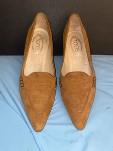 Tod's Copper Brown Kitten Heel Pointed Toe Pump Size 8 Us Size 40 Eu Free Ship - Picture 1 of 18