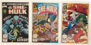 LOT OF 3 ORIGINAL VINTAGE COMICS OF THE SHE-HULK MARVEL COMICS SENSATIONAL - Picture 1 of 1