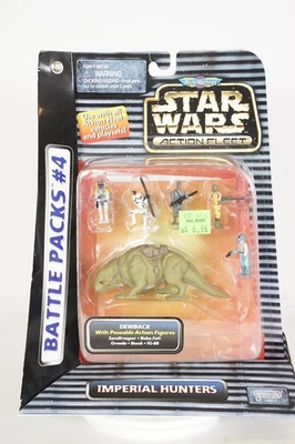 Star Wars ACTION FLEET BATTLE PACK #4 IMPERIAL HUNTERS Dewback Galoob 1995 NEW - Image 1 of 4