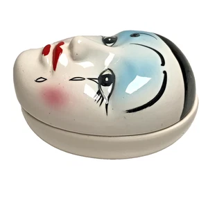 Vintage Pierrot Ceramic Face Clown Soap Dish Made in Taiwan - Bild 1 von 9