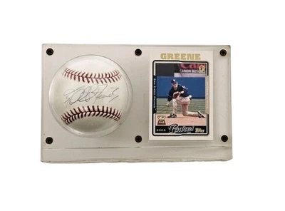KHALIL GREENE SIGNED RAWLINGS MLB MAJOR LEAGUE BASEBALL & CARD  - Image 1 of 4