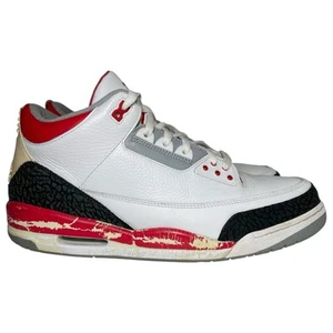 Air Jordan 3 Retro 2007 White Fire Red Cement Grey Men’s Size 13 Shoe 136064-161 - Picture 1 of 18