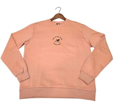 Moletom New Balance ASOS Life In Balance pulôver pêssego gola redonda unissex P novo com etiquetas - Imagem 1 de 4