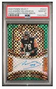 2020 PANINI SELECT  SIG ALEJANDRO VILLANUEVA GREEN PRIZM AUTO /5 PSA 10 POP 1! - Picture 1 of 3