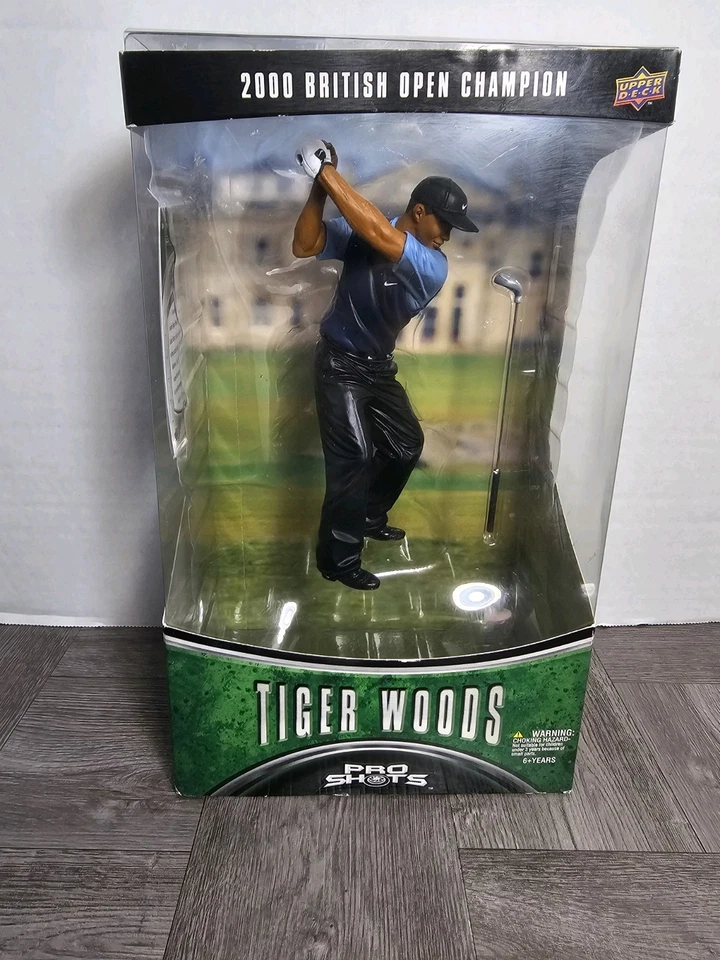 "Figura de golf Upper Deck Pro Shots Tiger Woods 2000 British Open Champion 7"" * Nueva" Foto 1 de 4