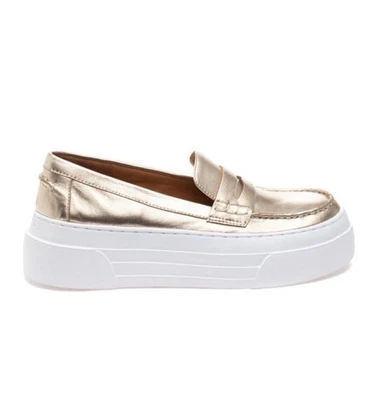 New in Box J/SLIDES AVA Gold Metallic Platform Slide-on Penny Loafer Sneaker - Image 1 of 4