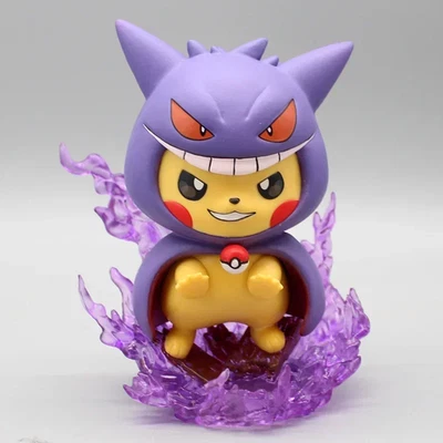 Juego de figuras Pokemon de 12 cm Pikachu Gengar Lindo modelo de anime estatua exhibición regalo Foto 1 de 4