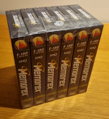 Blank VHS Tapes New Sealed X 6 Memorex - Image 1 of 3