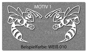 Vespa Piaggio MTB Bike Vespe Hornisse 2 Stück Aufkleber 2 Motive Farbwahl V002 - Picture 1 of 15