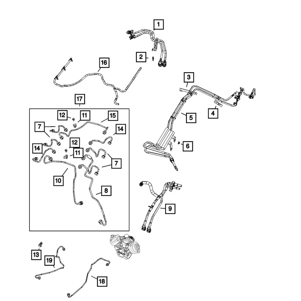 68504389AA Mopar Fuel Injection Feed Pipe Gas for Jeep Wrangler 2020-2021 - Imagem 1 de 1