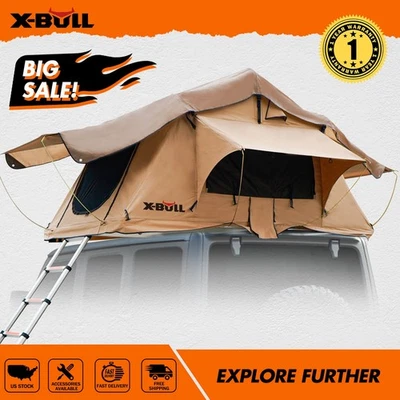 X-BULL Roof Top Tent Camping 3 Person Magtower Waterproof with Ladder & Mattress - Image 1 of 4