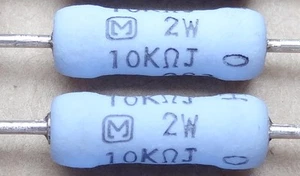 2 pcs ERG-2SJ103, 10k ohm 2W Metal Oxide Power Resistors. by Panasonic - Picture 1 of 1