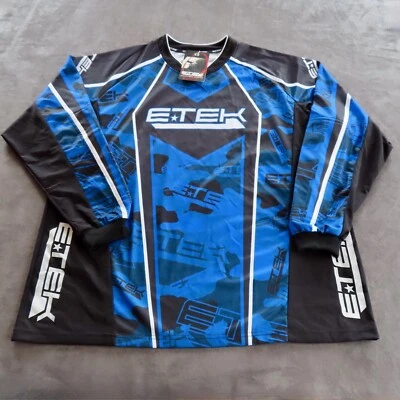 Planet Eclipse E-Tek Paintball Jersey Adult XXL Blue Black Camo 2007 Outdoor Men - Image 1 of 4