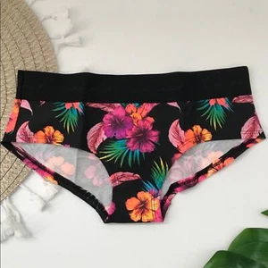Victoria’s Secret ROSA Logo Hipster Panty Tropical Floreale Grande NUOVO - Foto 1 di 4