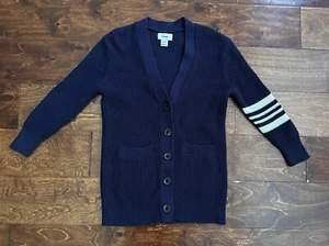 OLD NAVY GIRLS SIZE XS 4/5 NAVY BLUE LONG CARDIGAN SWEATER EUC - Picture 1 of 4