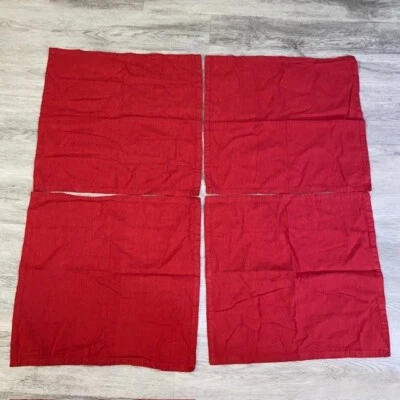 Crate & Barrel Set of 4 Lamont Napkins Pimiento 19 x 20 inch - Image 1 of 4