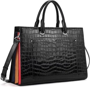 Leather Slim Business Ladies Work Bag CLUCI Briefcase for Women Laptop 15.6 Inch - Picture 1 of 10
