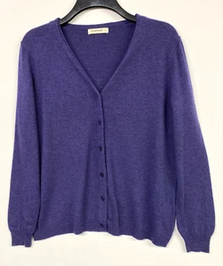 Woolovers cardigan womens L merino wool & cashmere purple 556 - Picture 1 of 4